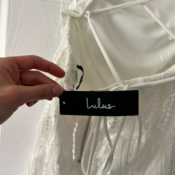 White Party Dress with Open Back - Picture 3 of 8